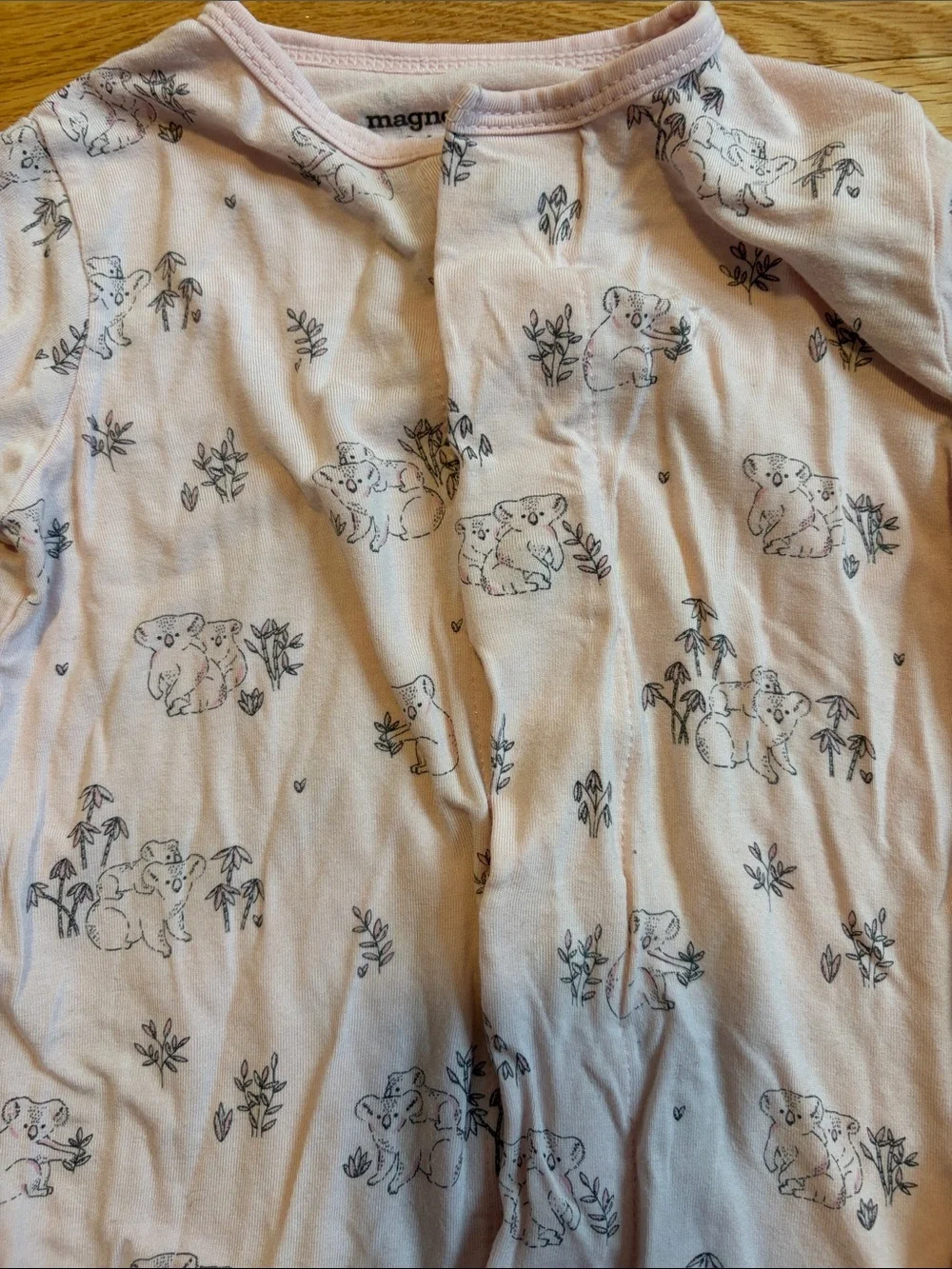 Magneticme pink koala bear footie pajamas